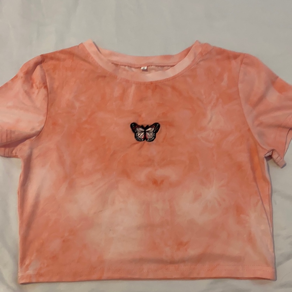 SHEIN butterfly top, size small. Very fun summer colors!